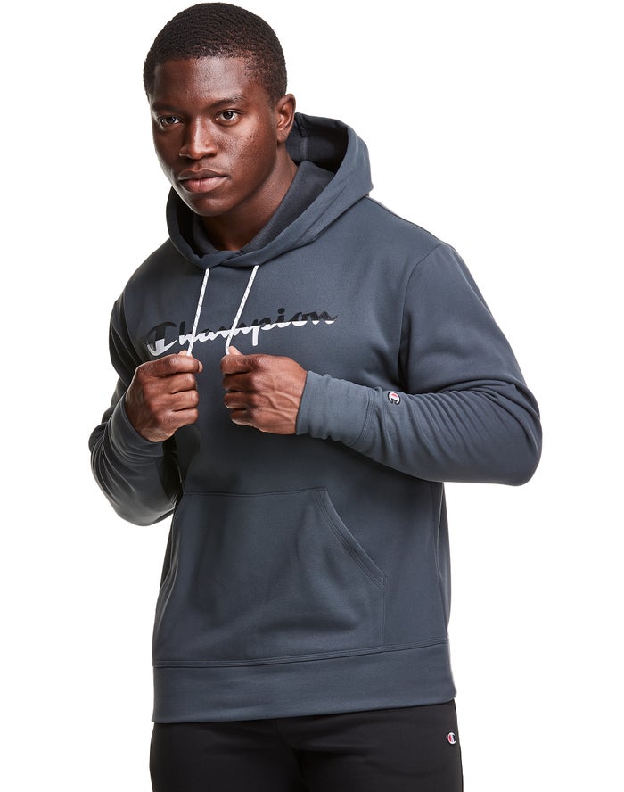 Sudadera Con Capucha Champion Hombre - Game Day Script Logo ( Gris Oscuro ) 9018245-WQ